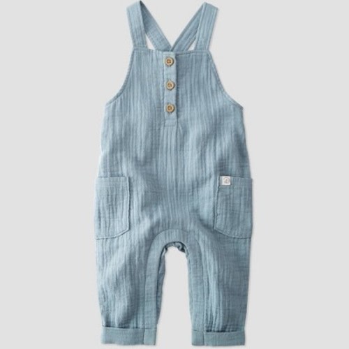 little Planet By Carter's Baby Creek Gauze Overalls - Blue, Size: Newborn