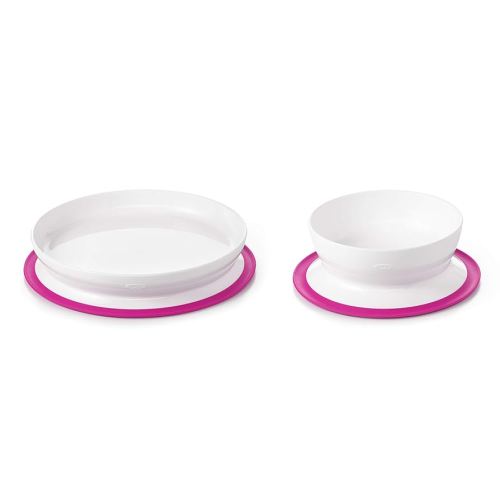 OXO Tot Stick & Stay Suction Plate & Bowl Bundle - Pink