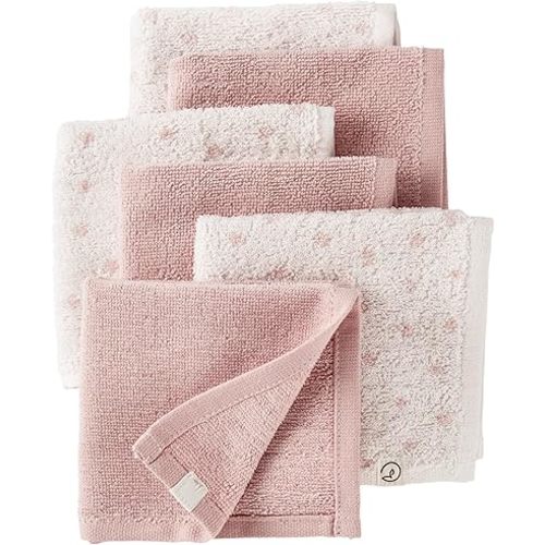 little planet by carter's Baby 6-Pack Organic Cotton Wash Cloths, Pink Multi, OSZ