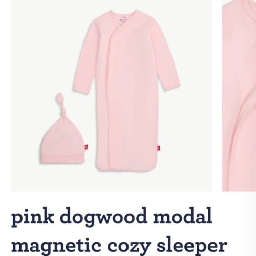 pink dogwood modal magnetic cozy sleeper gown + hat set – Magnetic Me