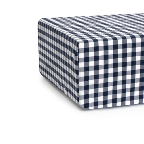 Luxe Premium Cotton Navy Gingham Crib Sheet