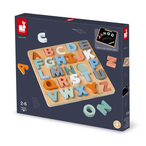 Janod : Puzzle ABC with a slate on the back