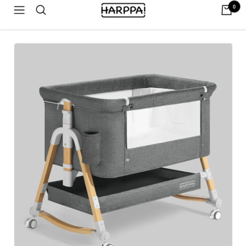 HARPPA Cuddly 3-in-1 Baby Bassinet Bedside Sleeper for Reflux | Attaches to Bed, Adjustable 5 Heights, Non-Toxic & CPSC Certified | Sturdy Aluminum Frame, Portable Wheels, Tool-Free Setup, Gentle Rocking | Perfect for Newborns, Infants, Small Spaces & Saf
