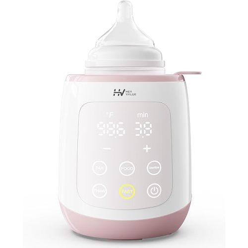 Bottle Warmer, 10-in-1 Fast Baby Bottle Warmer for Breastmilk or Formula with Timer, IMD LED Display, Accurate Temperature Control, Automatic Shut-Off, BPA-Free, Bottle Warmers for All Bottles (Pink)