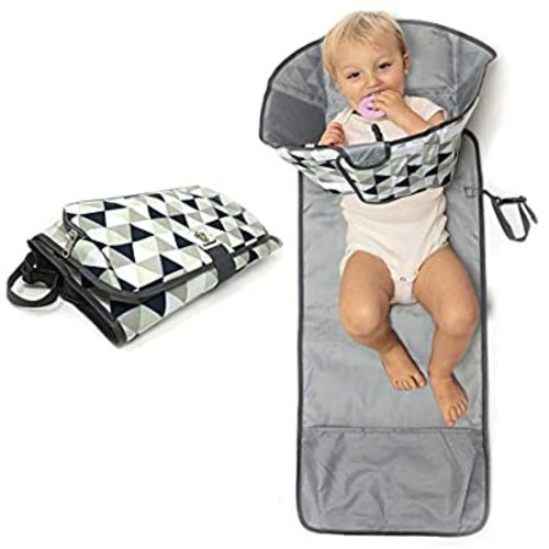 SnoofyBee Large Baby-Changing Travel Pad Diaper Clutch, Accessories for Babies Clean Hands Changing Pad Excursion Edition (Triangle)