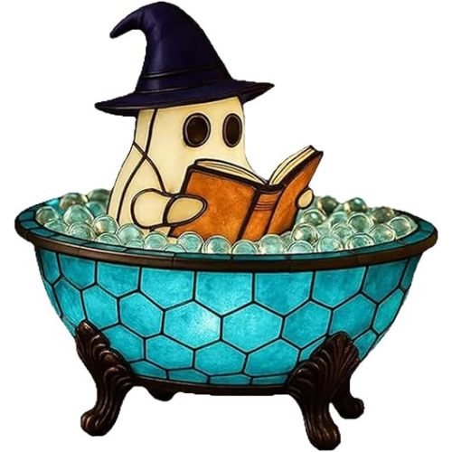 Halloween Ghost Night Light Ghost Bubble Bath Lamp Halloween Decor Ghost Bathtub Lamp Cute LED Lamp for Halloween Party Home Decor (Style-1)