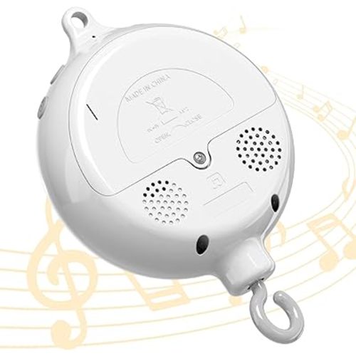 FEISIKE Crib Mobile Motor, Baby Music Box Spinner with 3 Modes（Spin Only, Music Only, Spin & Music 0-100 Volume Control,35 Lullabies,Portable Sound Machine,Auto-Off 30 Minutes, Battery Operated