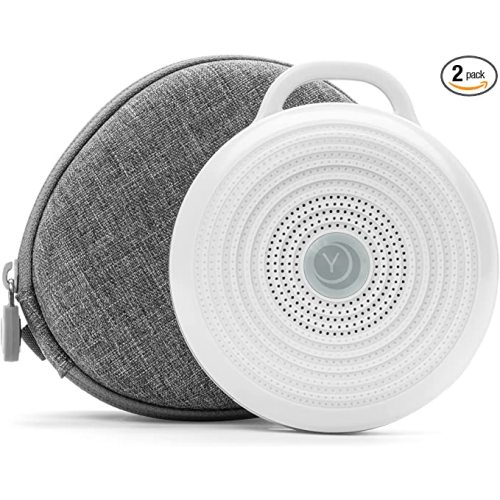 Yogasleep Rohm Portable White Noise Sound Machine + Travel Case in Grey, Sleep Therapy, Crush-Resistant Travel Case, for Adults, Kids & Baby, Noise Blocking & Office Privacy, Registry Gift - Rohm & Travel Case