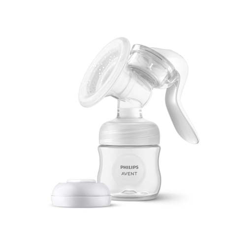 Philips Avent Manual Breast Pump - Easy Pumping with Natural Motion Technology - Transparent, SCF430/03