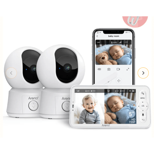 Arenti AInanny B2 Smart 1080P WiFi Video Baby Monitor with Night Vision, Motion Alerts and Two-Way Audio