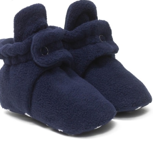 Robeez Ro+Me Cozy Caleb Slip-Resistant Baby Booties in Navy Blue 6-12 Months