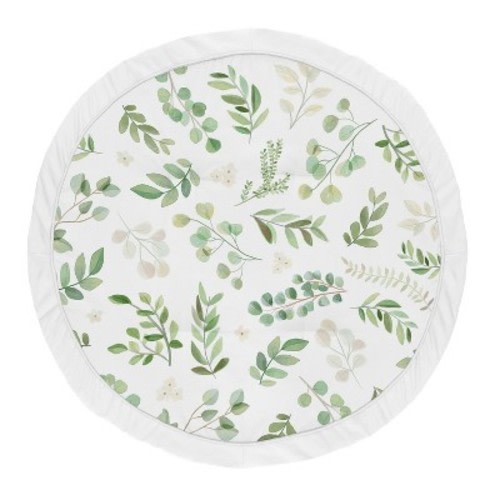 Sweet Jojo Designs Girl Baby Tummy Time Playmat Botanical Green and White