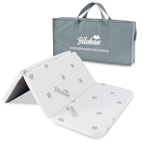 Trifold Pack and Play Mattress Topper 38" x 26", Waterproof Breathable Soft Portable Foldable Playard Mattress Pad, Baby Portable Foam Playpen Mattresses with Removable Zippered Cover - White - (Trifold) 38" x 26"