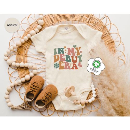 In My Debut Era Retro Baby Bodysuit, Toddler & Youth T-Shirt, Natural Baby Onesie, Custom Kids Tee, Baby Shower Gift, Gift for Mom, Gift Dad