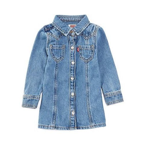Levi's® Baby Girls 12-24 Months Long Sleeve Denim Western Shirt Dress | Dillard's in 2025 | Western denim shirt, Denim western, Western shirts