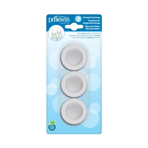 Dr. Brown's Natural Flow® Narrow Baby Bottle Storage/Travel Caps, 3-Pack