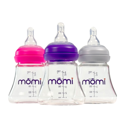mōmi breast-like bottle 2 set, glass