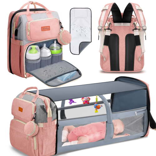 Bubblbay Diaper Bag Backpack, 16 Large Pockets Multifunctional Portable Baby Travel Bags for Boys Girls, 900D Waterproof Baby Diaper Bag with Changing Station