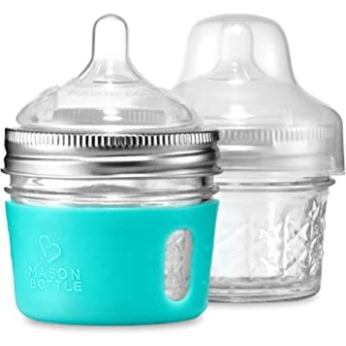 4 oz. Mason Bottle DIY Kit: BPA-Free Glass Baby Bottles You can DIY Using Mason Jars from Home, Made in The USA.