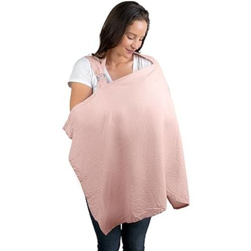 Comfy Cubs Muslin Nursing Cover for Baby Breastfeeding, Soft & Breathable Cotton Breastfeeding Cover for Mom with Rigid Hoop for Mother Nursing Apron (Lace)