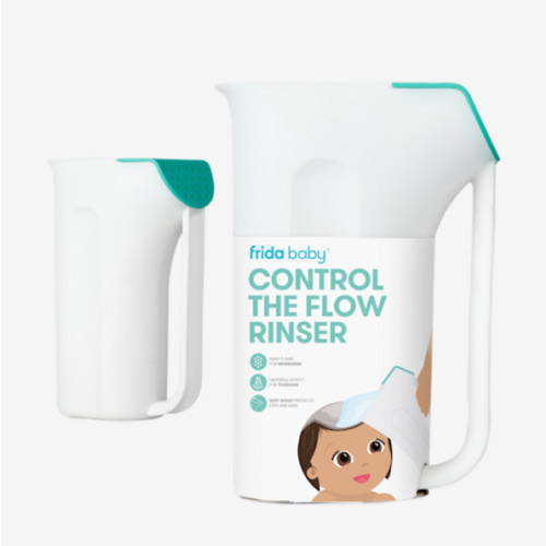 Frida Baby Control The Flow Bath Rinse Cup | Rinser to Wash Hair + Body | Rinser-Cup for Bath Time with Easy Grip Handle + Removable Rain Shower