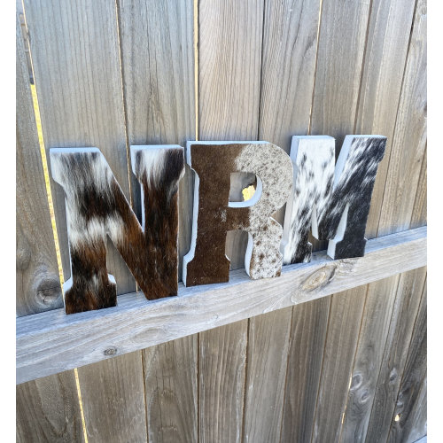 Cowhide letter decoration