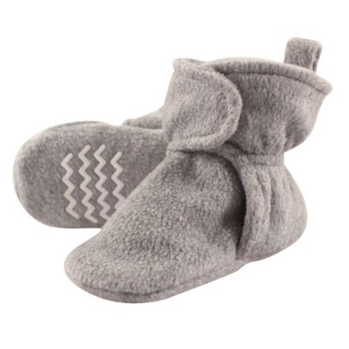 Hudson Baby Baby and Toddler Cozy Fleece Booties, Heather Gray, Size: 0-6 months