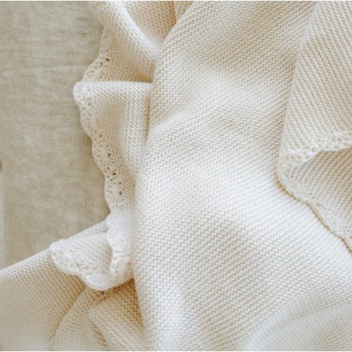 Cotton Knit Baby Blanket - Ivory