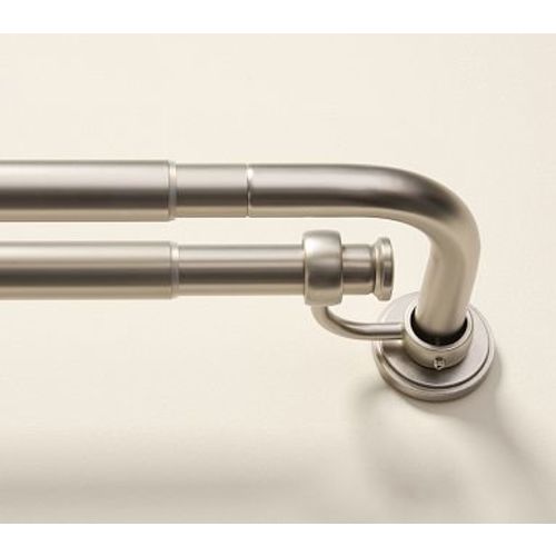 Hidden Connection Room Darkening Double Rod , 48-88 Inch , Nickel
