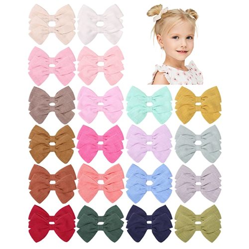 Baby Girls Hair Bows Clips Linen Hair Barrettes Boutique Hair Accessories for Kids Toddlers Babies in Pairs (3-3.5" Soft Linen Bows) : Baby