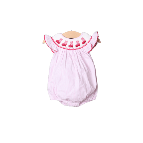 Smocked Cowgirl Boots Pink Bubble