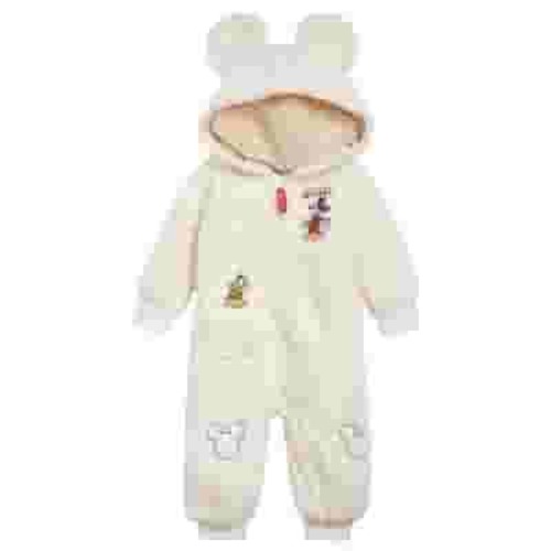 Disney Mickey Mouse Pluto Newborn Baby Boys Zip Up Coverall White Newborn