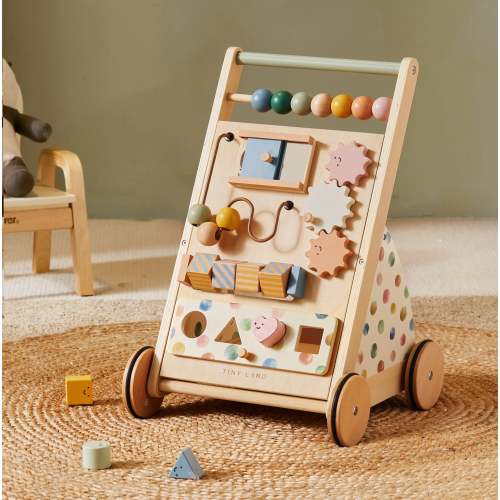 Tiny Land® Versatile Natural Wooden Baby Walker – Finn + Emma
