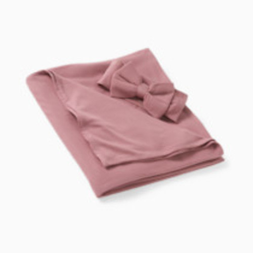 Little Sleepies Swaddle & Luxe Bow Headband Set - Rosewood, One Size