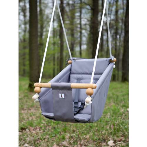 Baby Swing, Schaukel, Indoor Outdoor, Kinderschaukel, Balançoire, Fabric 2 in 1 Swing, Babygift, Babyshower Gift, Handmade Toy Dark Grey