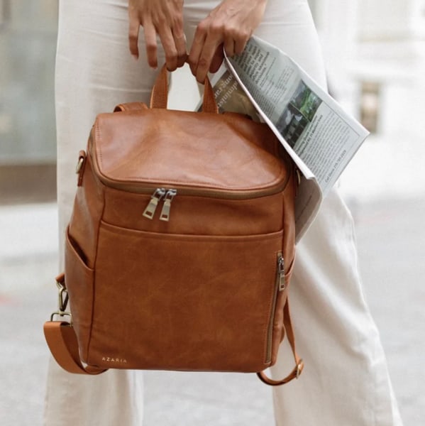 La Mère Original Vegan Leather Diaper Bag Backpack | Azaria
