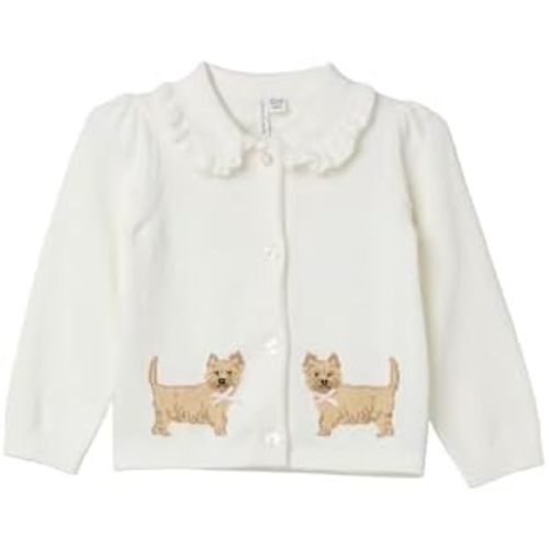 Janie and Jack Baby-Girls Dog Icon Collared Cardigan (Infant)