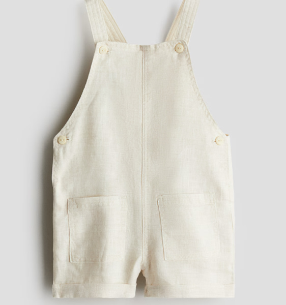linen overall shorts