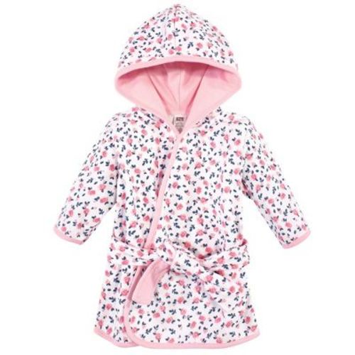 Hudson Baby Infant Girls Cotton Rich Bathrobe, Blue Pink Floral, 0-9M