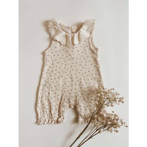 Mila Floral Lace Romper – Three Peas