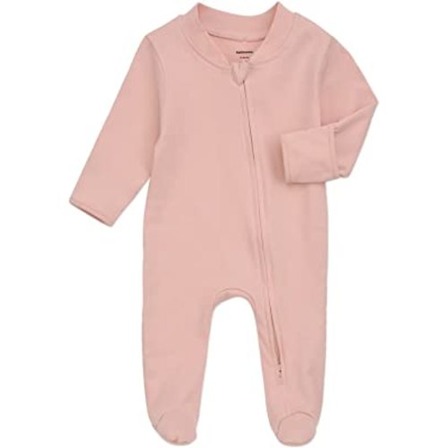 Aablexema Organic Cotton Baby Footie Pajamas with Mittens Newborn Soft Zip Sleeper