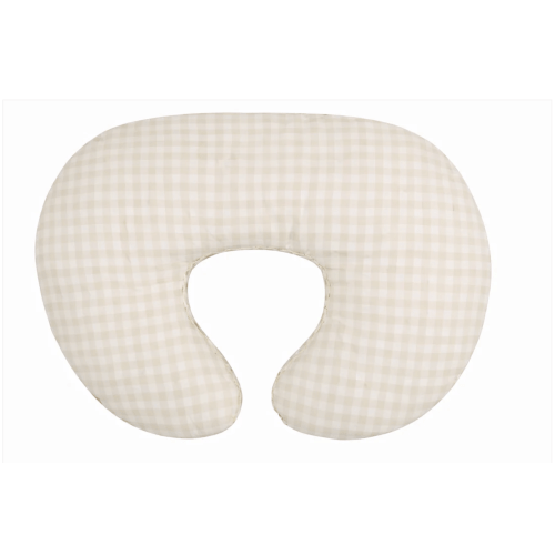 Beige Gingham Nursing Pillow Cover
