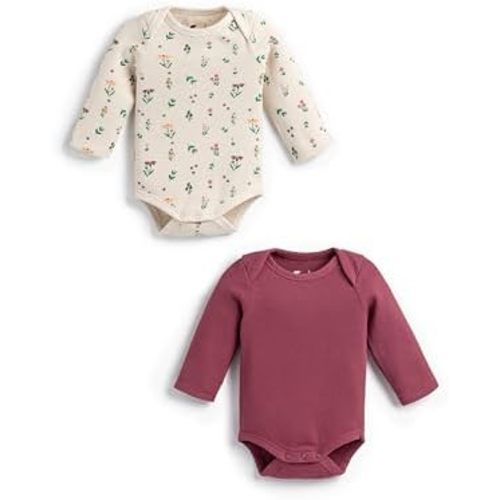 monica + andy Long Sleeve Jack & Jill Bodysuit, Organic Baby Clothes for Girls & Boys, For Preemie, Newborn & Infant