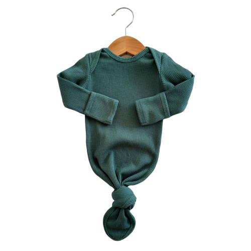 Organic Waffle Knotted Gown, Spruce
