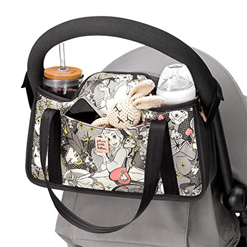 Petunia Pickle Bottom Wander Stroller Caddy | Perfect Baby Caddy to Keep Everything Organized | Multiple Carry Positions - Fits Most Strollers | Disney's Beauty & The Beast - Pop Art Belle