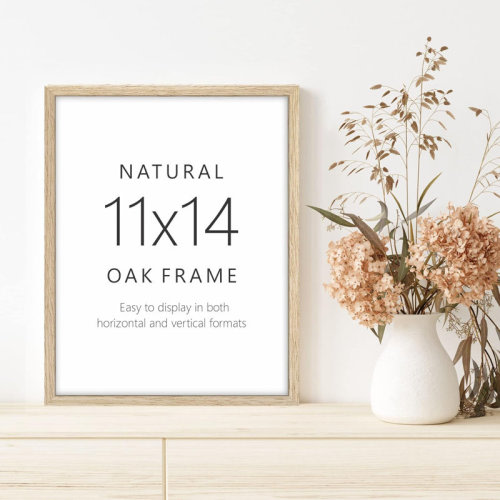 SIGNLEADER Oak Wood Gallery Wall Art Poster Frames Set, Wooden Wall Art Picture Frames, Photo Collage Framed Wall Decor | Wayfair