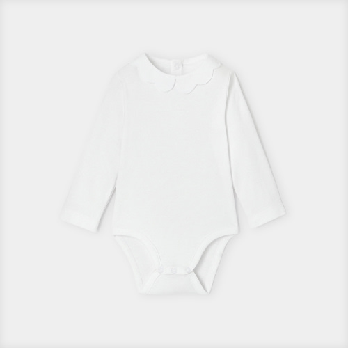 Baby girl bodysuit with scalloped collar 12-18M