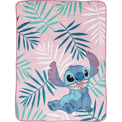 Jay Franco Disney Lilo & Stitch Kids' Plush Fleece Throw Blanket - 46" x 60" for Boys & Girls, Toddlers, Cozy, Fade Resistant