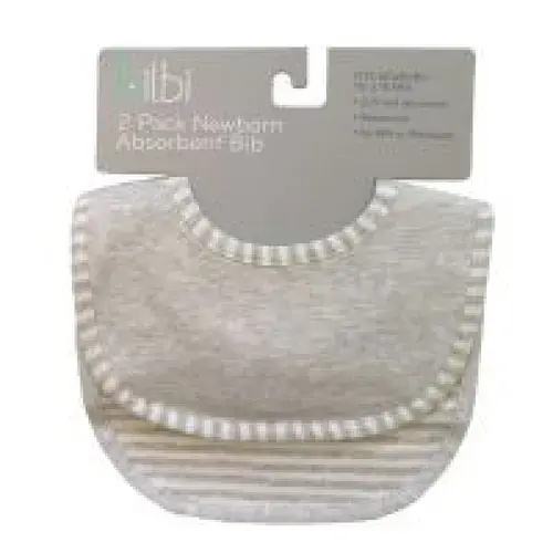Bilbi Newborn Absorbent Bib - Melange Grey - 2 Pack | Baby Bunting AU