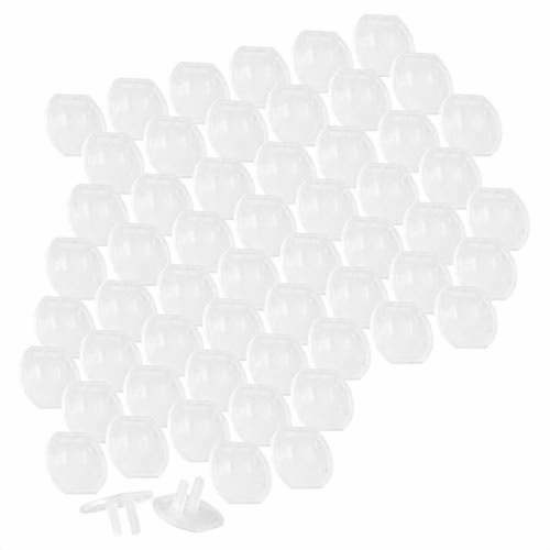 GE Plastic Outlet Covers, 60 Pack, Shock Prevention, Child Safe, Easy Install, UL Listed, Clear, 54615